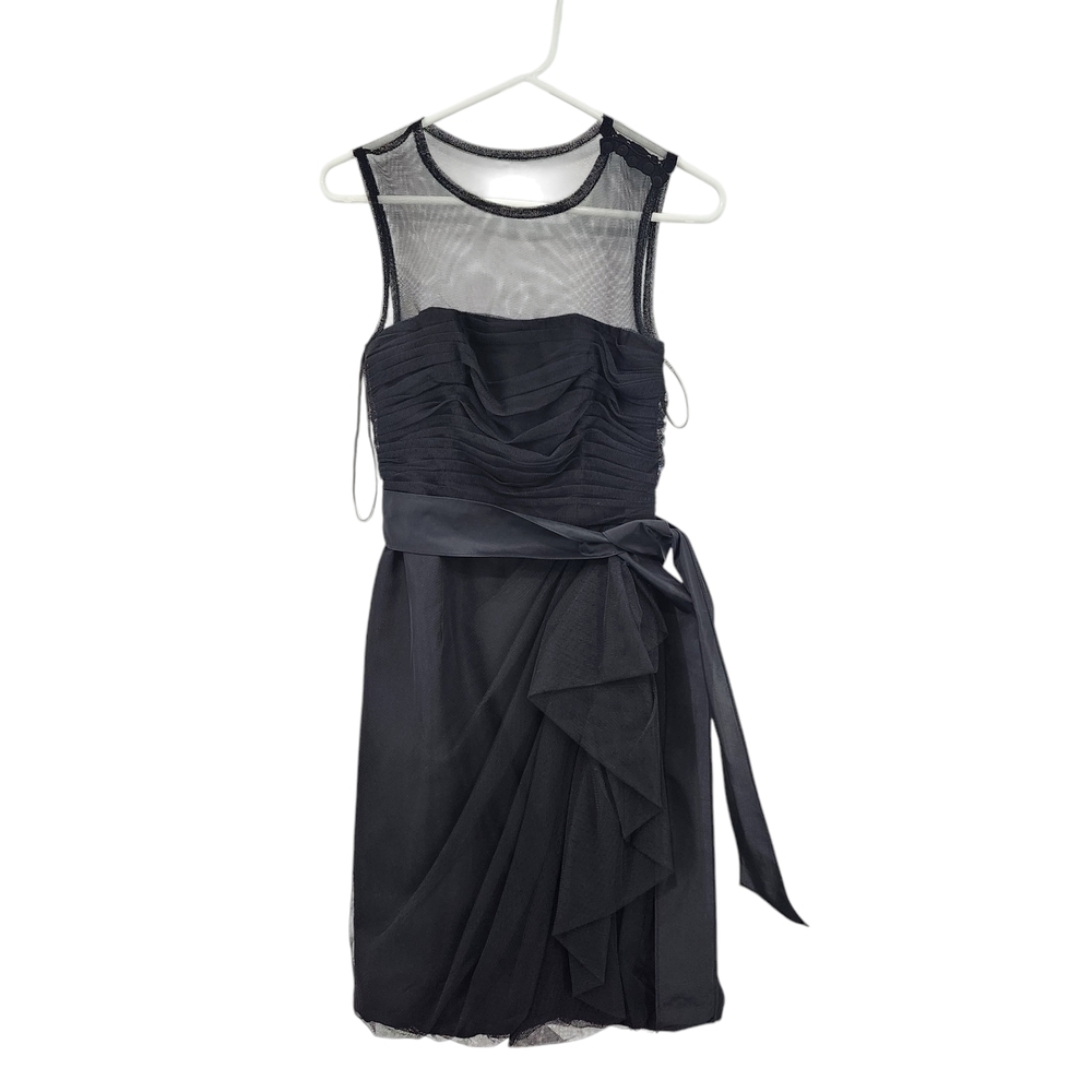 WHITE Vera Wang Women's Mesh Elegant Black Sleeveless Cocktail Party Mini Dress